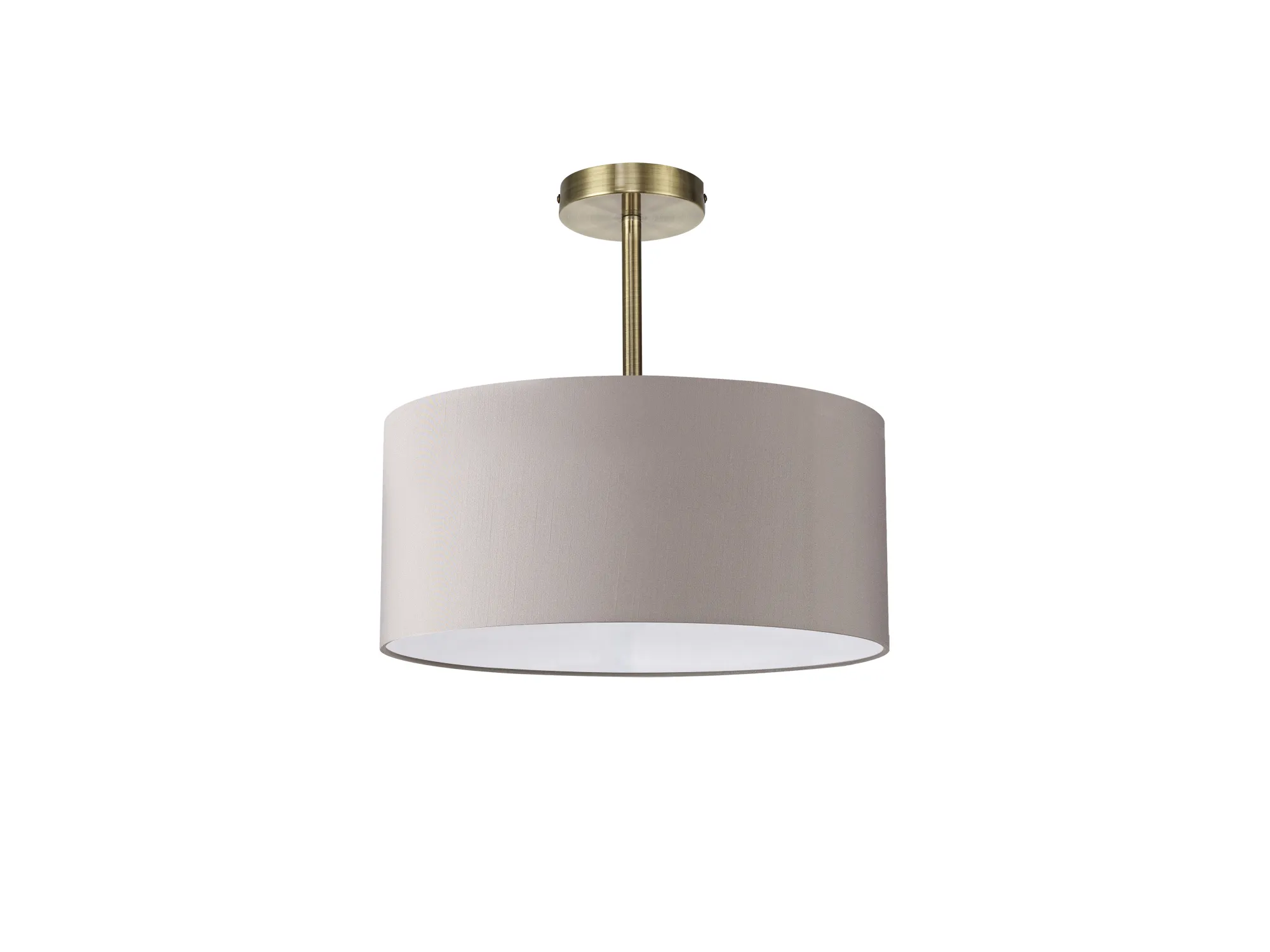 Baymont 40cm Semi Flush 1 Light Antique Brass, Grey DK0174  Deco Baymont